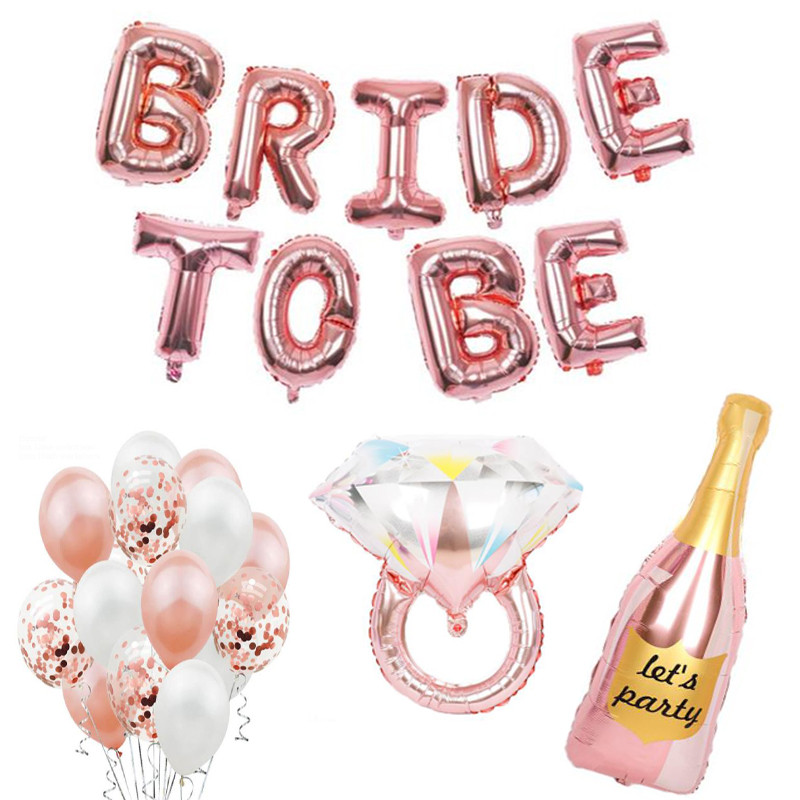婚前单身派对装饰bride to be字母气球背景墙布置bridal shower