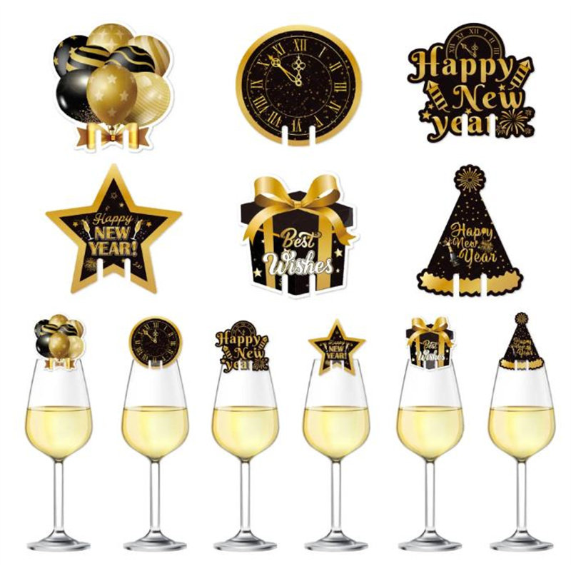 新年装饰酒杯插卡new year元旦跨年派对气氛布置酒杯插牌酒吧插卡,节庆用品/礼品,节日装扮用品,淘宝优惠券,粉丝福利购,淘宝优惠卷