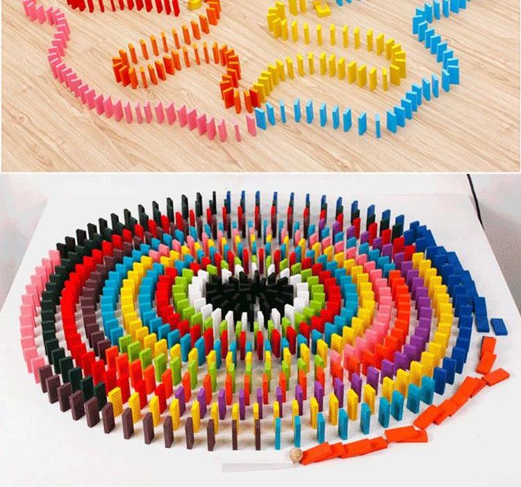 Thùng lưu trữ domino 1000 mảnh khối xây dựng cậu bé 12 tuổi đa xương Học sinh trung học cơ sở - Khối xây dựng đồ chơi gỗ cho bé
