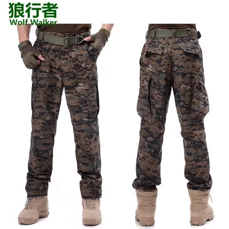 户外男多兜迷彩裤宽松耐磨训练长裤特种兵加肥加大工装裤战斗裤子
