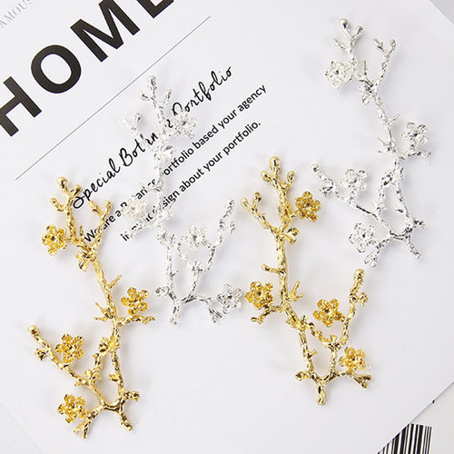 新款古风发饰合金大树枝树杈配饰 手工头饰材料团扇diy饰品配件