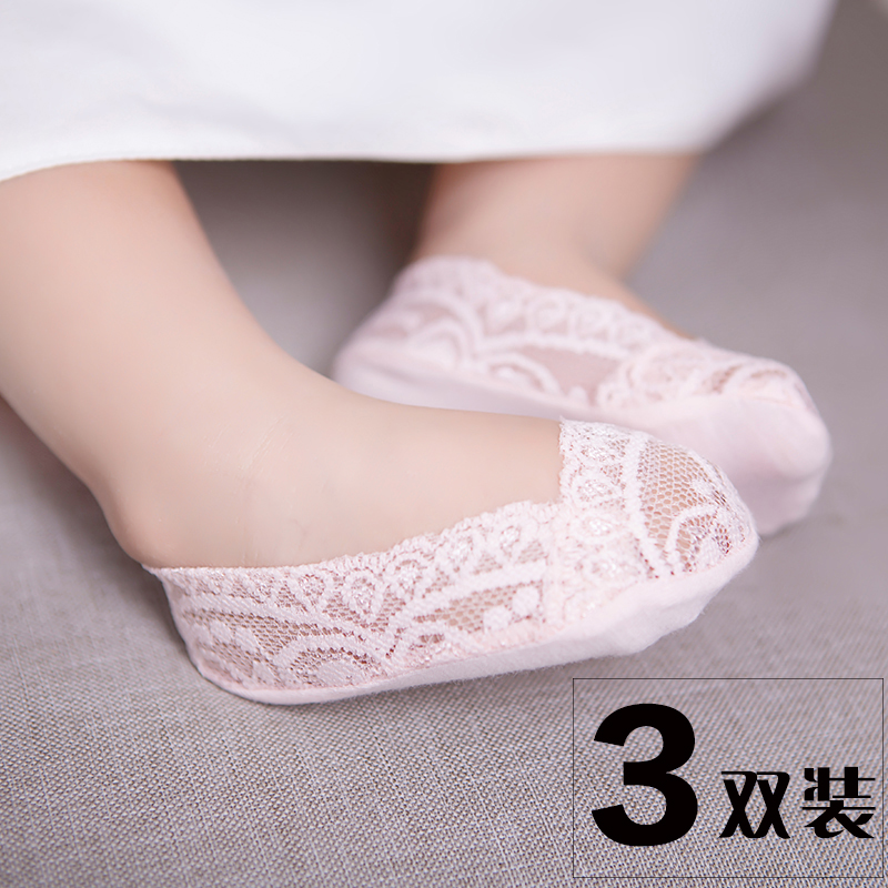 儿童袜子夏季薄款蕾丝花边短袜舞蹈袜女童地板袜宝宝婴儿袜3双装