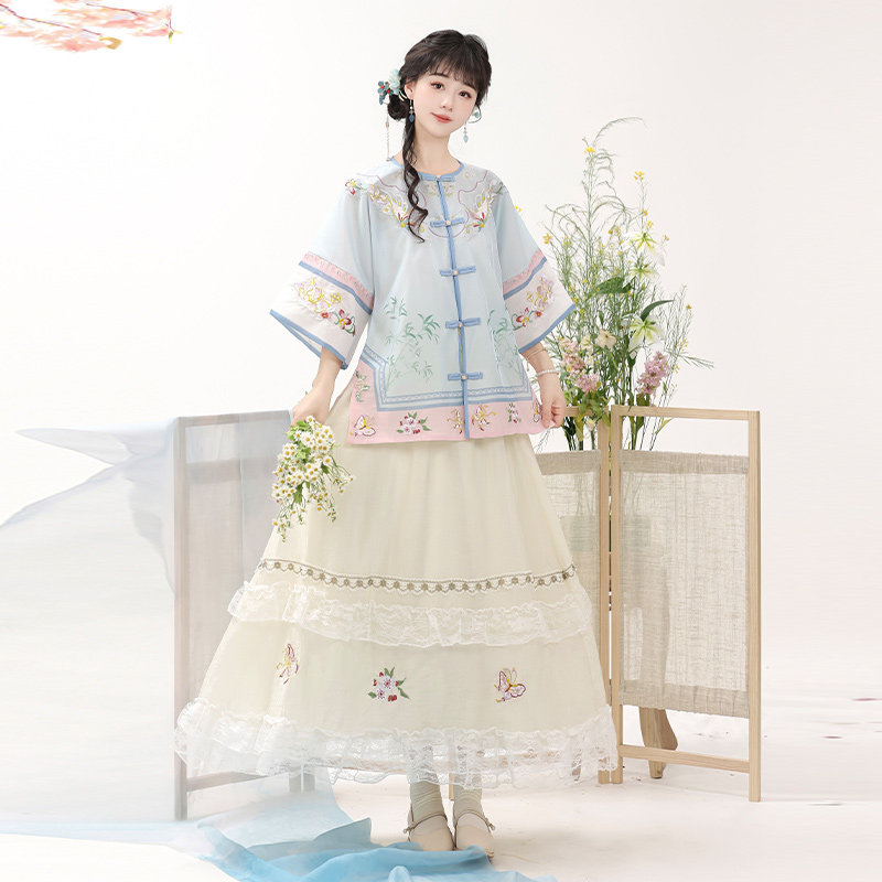 秀巅原创汉服女【征集中】汉服汉元素绣花圆领衫仙气日常春夏新款,女装/女士精品,汉服套装,淘宝优惠券,粉丝福利购,淘宝优惠卷