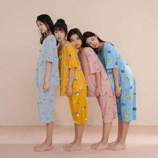 七分裤 睡衣女短袖 薄款 夏季 多款 套装 空调房女士家居服 慵懒宅家