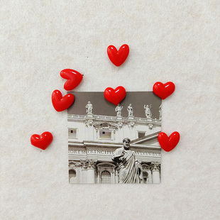 红色小爱心钉办公室感毛毡板软木板公告栏固定图钉装饰钉盒装