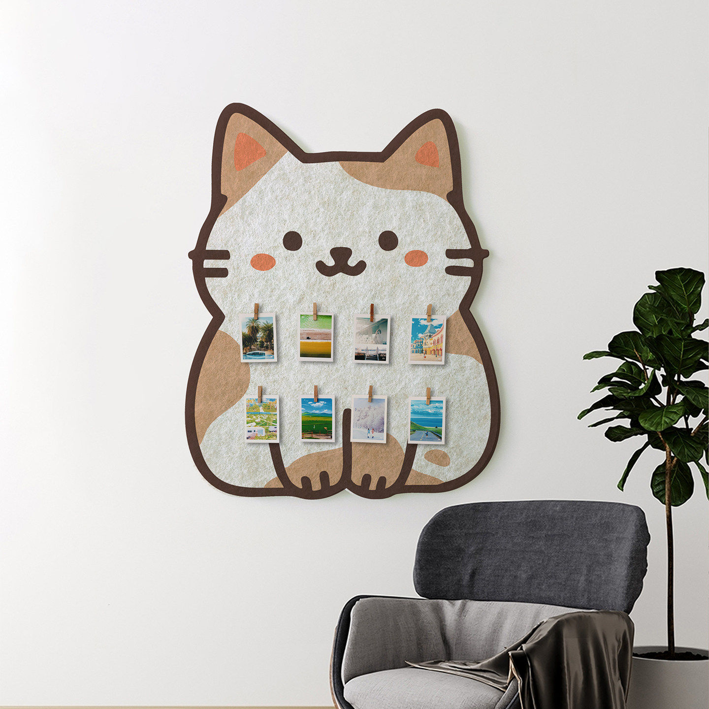 三花猫咪毛毡照片墙幼儿园墙面装饰作品展示板创意布置留言板墙贴,家居饰品,软装墙贴,淘宝优惠券,粉丝福利购,淘宝优惠卷