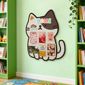 创意拼色猫咪造型毛毡板客厅沙发背景装 饰照片墙贴免打孔自粘布置