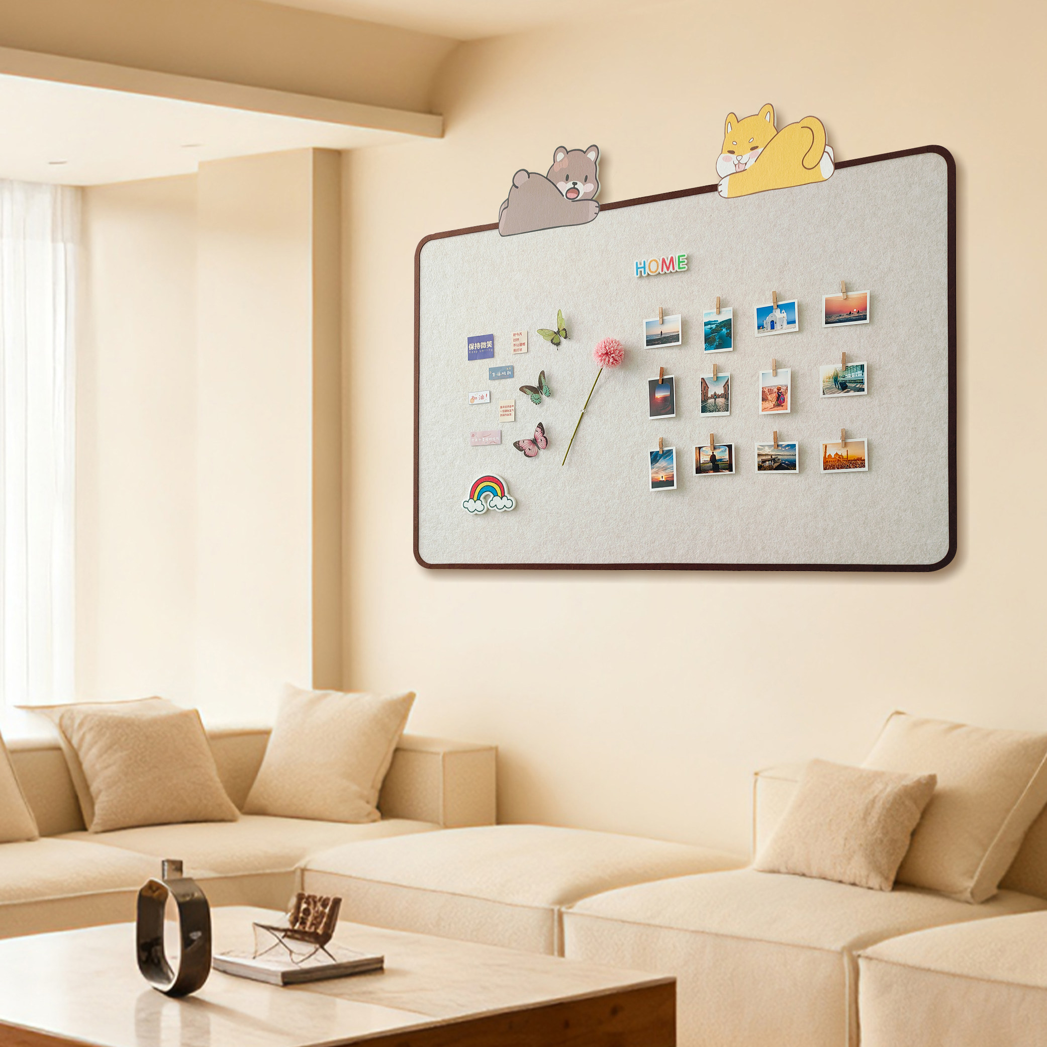 毛毡板墙贴创意照片墙背景板卡通图案北欧风墙面装饰软木板公告栏,家居饰品,软装墙贴,淘宝优惠券,粉丝福利购,淘宝优惠卷