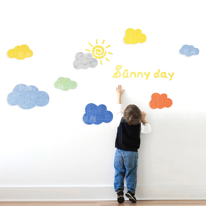 客厅背景墙照片墙毛毡墙贴