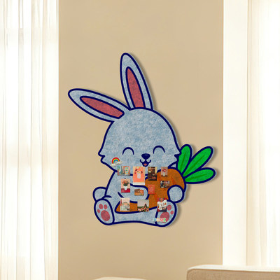 少女心爆棚兔子毛毡照片墙卧室床头背景墙氛围感装饰布置板免打孔