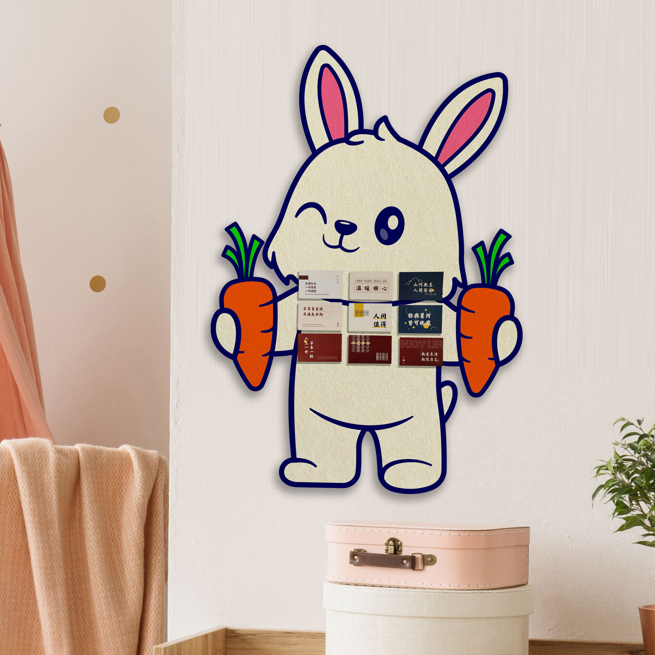 可爱毛毡板照片墙立体兔子墙面装饰客厅布置装饰卧室免打孔北欧风,家居饰品,软装墙贴,淘宝优惠券,粉丝福利购,淘宝优惠卷
