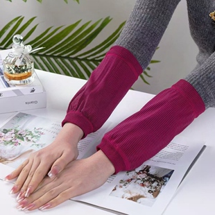 适合胖人 多巴胺弹力套袖短袖套 女款短筒针织棉套袖 羽绒服袖套