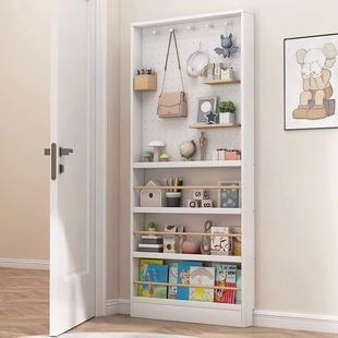 超薄门后收纳架洞洞板置物架书架卧室定制新款壁挂式夹缝实木书架