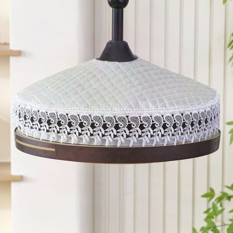 隐形吊扇灯防尘罩圆形风扇灯防灰尘灯罩带风扇的吊灯盖布巾遮灰罩图片