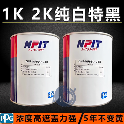 PPG1K纯白纯黑2K素色漆色相准