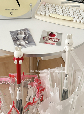 chic米菲姐妹款~高颜值可爱少女心米菲兔正品透明长柄雨伞女学生