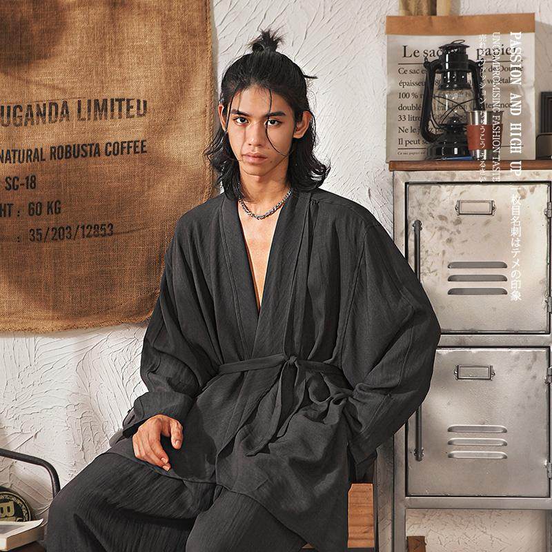 雅痞制噪新中式垂坠感慵懒风外套男中国风复古长袖衬衫禅意坐禅服,男装,汉服,淘宝优惠券,粉丝福利购,淘宝优惠卷