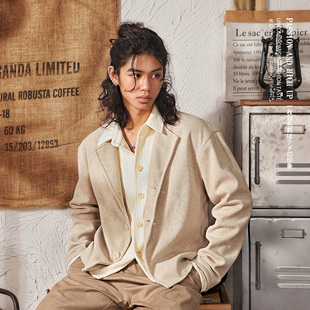 雅痞制噪日系复古老钱风假两件外套男春季设计高级感拼接衬衫夹克