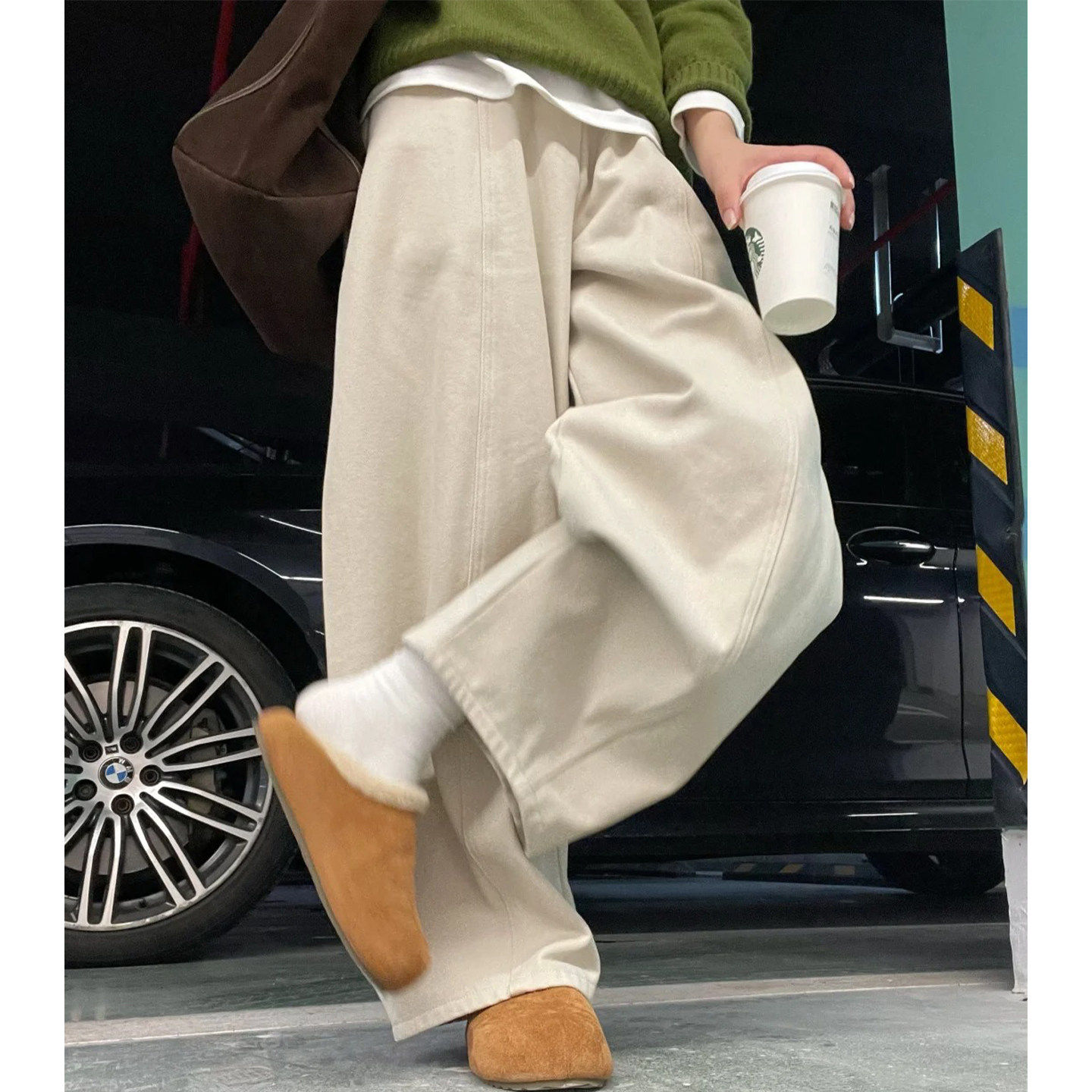 米白色阔腿裤女2026新款大码胖mm宽松bf慵懒风休闲裤显瘦韩系裤子