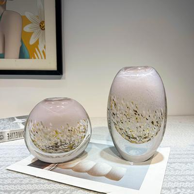 现代简约风花瓶圆球手工琉璃花瓶