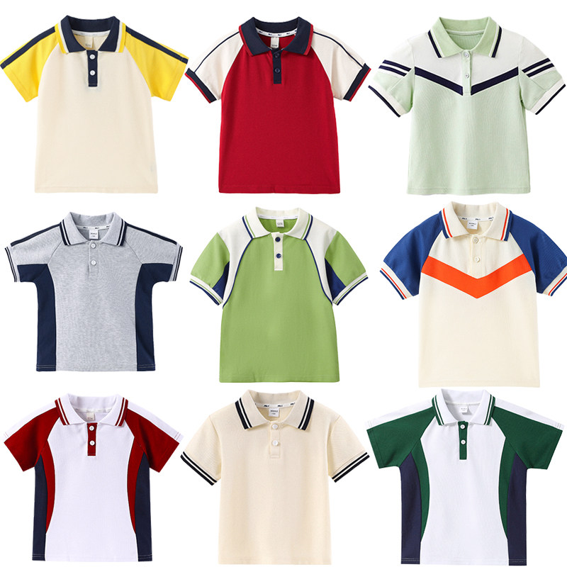 儿童POLO衫夏季班服小学生校服套装学院风短袖T恤中裤幼儿园园服