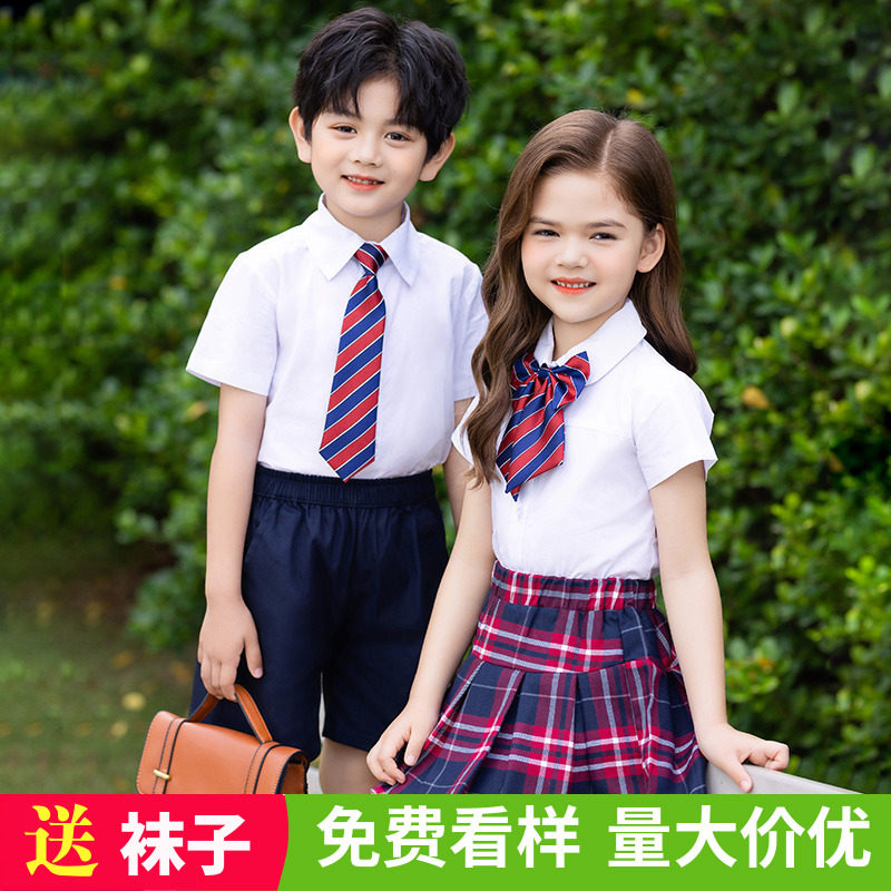 校服小学生格子裙毕业拍照班服