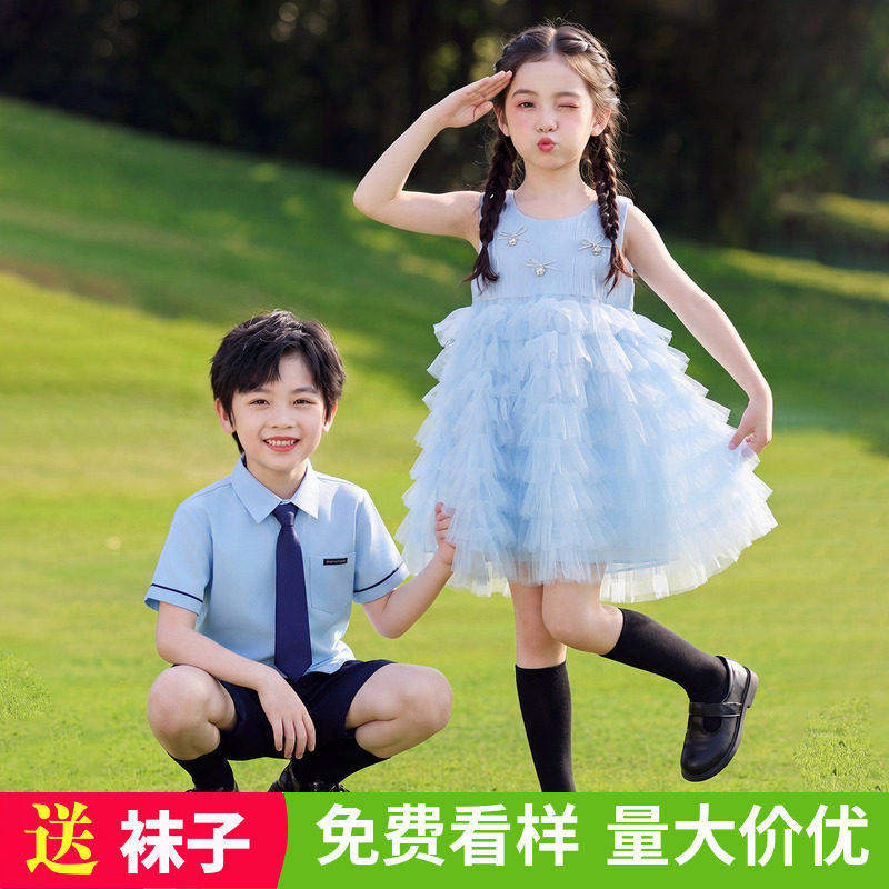 六一儿童合唱表演服女童连衣裙小学生班服幼儿园服毕业服装演出服