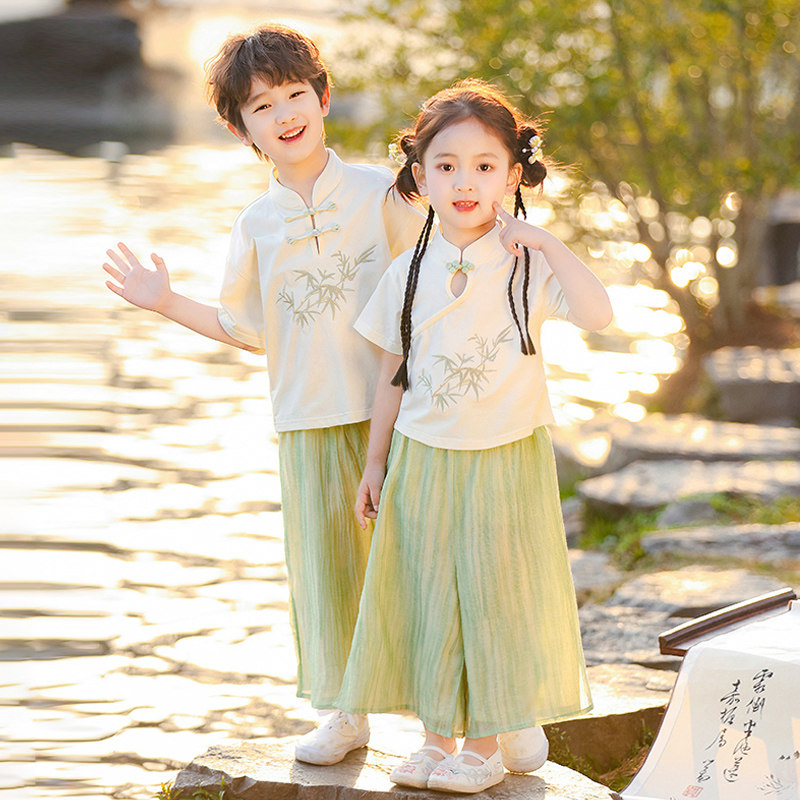 六一儿童演出服中国风古装汉服小学生朗诵合唱舞蹈服幼儿园表演服