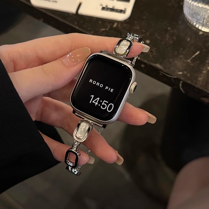 金属手镯小米9pro表带适用红米watch45手表华为fit43贝壳手链8PRO