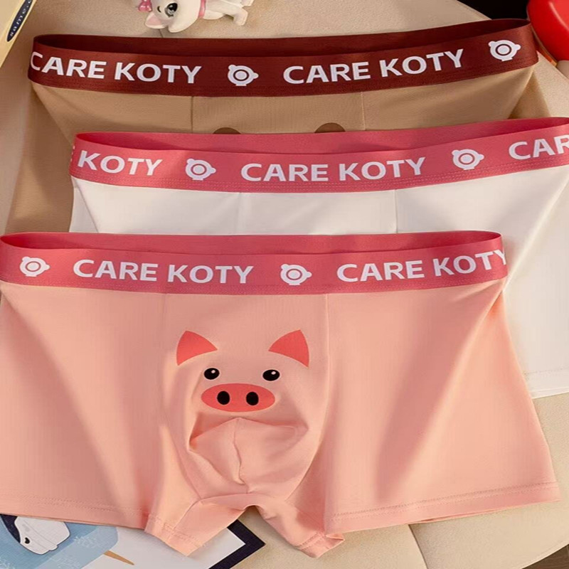 潮流男士内裤可爱卡通纯棉透气四角裤亲肤舒适平角裤青年运动短裤