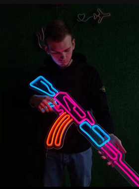 赛博霓虹灯COD使命召唤氛围灯气氛灯半条命CS枪jinx壁灯装饰灯墙