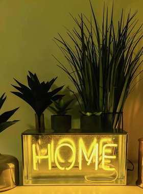 chic超火的少女心房间卧室party酒吧bar装饰灯铁盒霓虹灯可定制