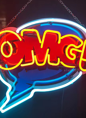 霓虹灯欧美波普漫画风复古玻璃管店铺背景墙装饰灯可定制调光