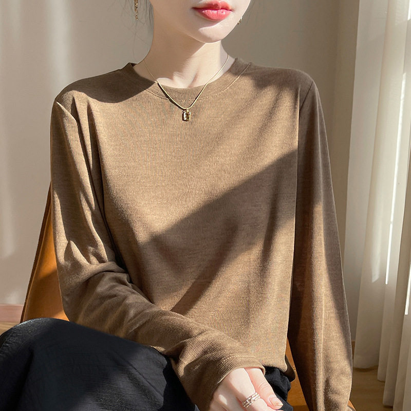 纯色修身打底衫女秋冬新款感百搭长袖t恤可外穿针织打底上衣,女装/女士精品,T恤,淘宝优惠券,粉丝福利购,淘宝优惠卷