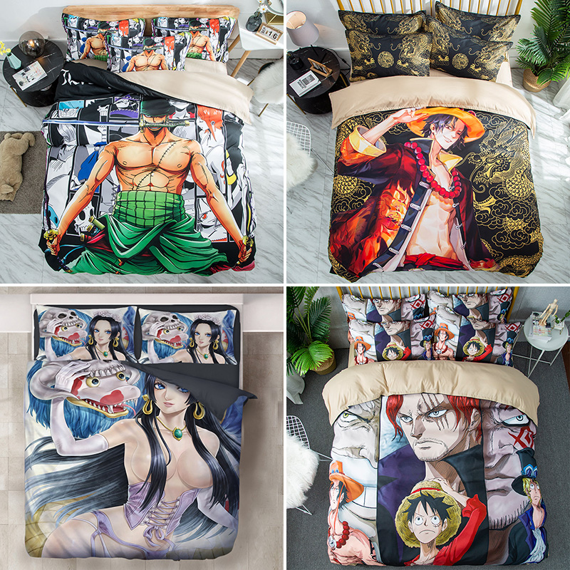 二次元男神海贼王路飞被单索隆动漫学生被罩艾斯女帝卡通被套单件