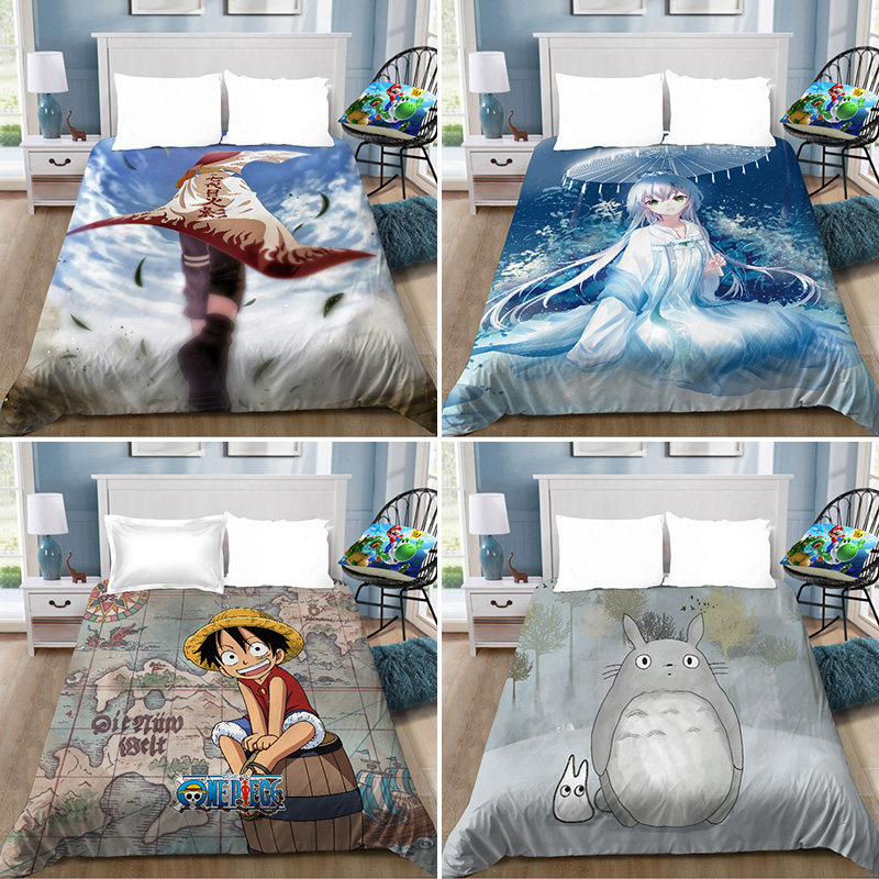 冬季卡通动漫海贼王路飞珊瑚绒被单diy毯子火影龙珠加绒单件床单