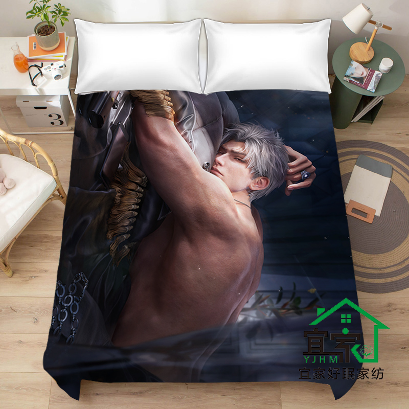 恋与深空游戏周边床品腹肌男秦深学生卡通动漫被单秦彻床单单件