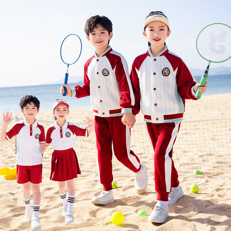 中小学生校服春秋装三件套儿童班服套装夏季运动服幼儿园园服夏装