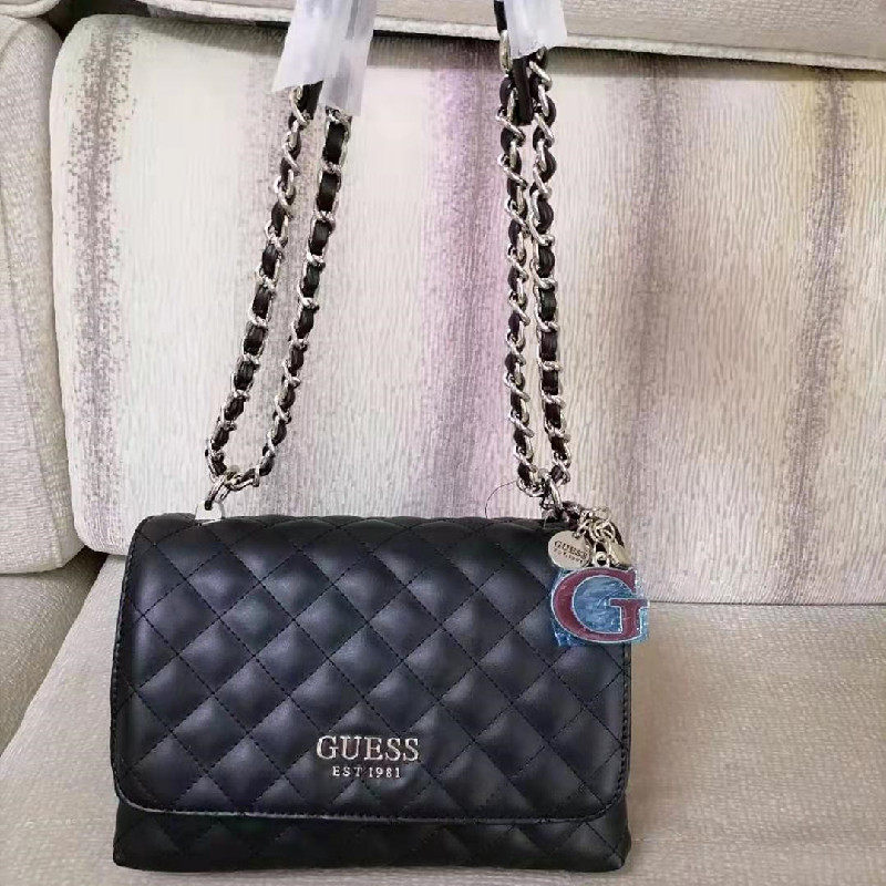 guess欧美外单女包格菱小方包链条单肩包斜跨包双拉链格手提包