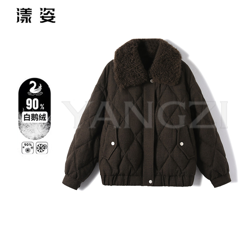 冬季新款时尚减龄款翻领绵羊毛90白鹅绒服外套 XGD2511-251551