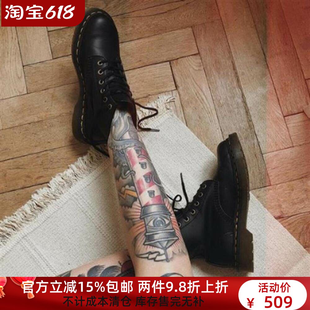 【38 41】101 vegan 6孔酒红渐变擦色马丁短靴23985600