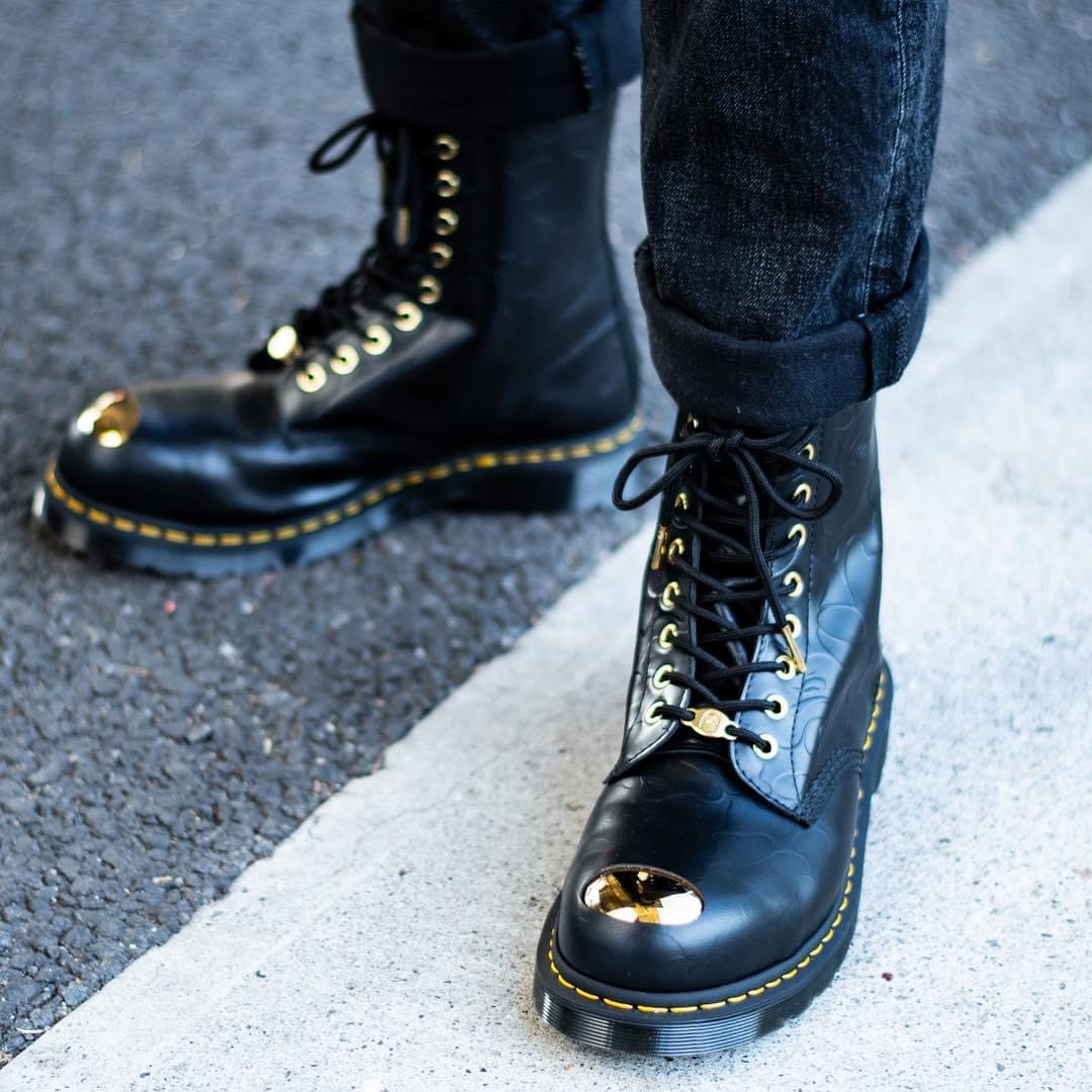 【36 42】马丁 X bape猿人限量联名款10孔1490钢头高帮男女牛津鞋