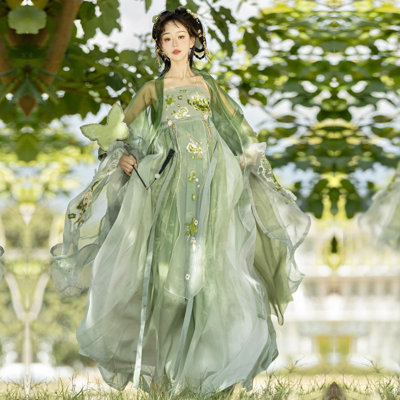 重工刺绣大袖衫诃子裙唐制汉服女超仙春夏款