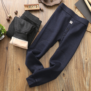 男童加绒保暖裤柔软弹力秋长裤2019冬季新款中大儿童厚款打底裤