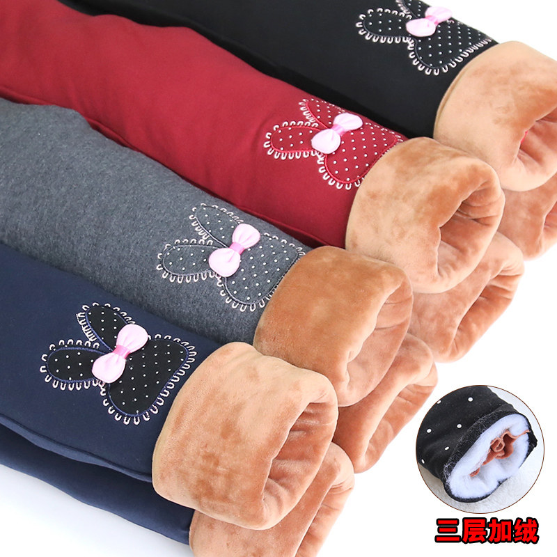 反季清仓女童棉裤儿童三层加绒加厚打底裤春秋冬中小童长裤子童装