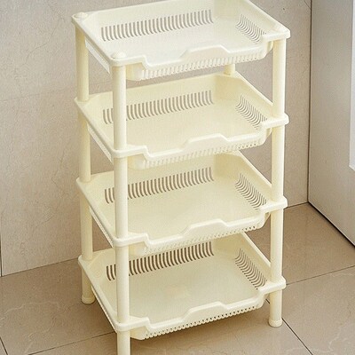 放水果蔬菜蓝筐子三四层收纳储物塑料置物整理架箱盒大号厨房4层