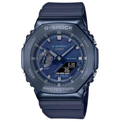 代购正品卡西欧CASIO G-Shock 蓝色树脂表带中性腕表GM2100N-2A