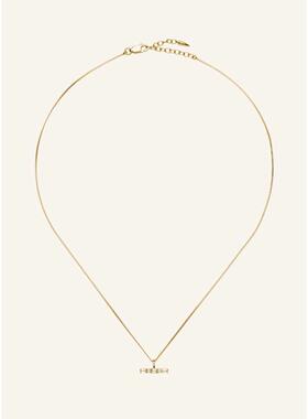 代购Missoma女士项链简约优雅精致时尚18k镀金金色T形吊坠镶嵌石