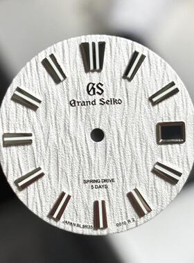 新款机械表改装GS波浪纹表盘28.5mm日历绿夜光适合NH35机芯表盘