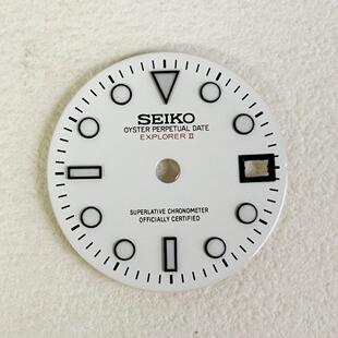 新款NH34表盘GMT水鬼机械表改装表壳使用尺寸28.5mm蓝绿夜光表面